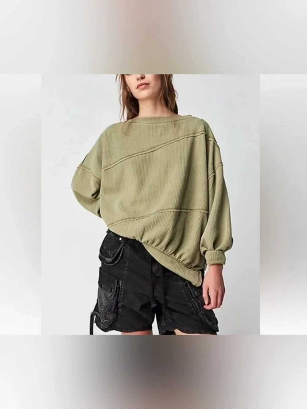 NWT Free People We The Free Back At Ya Tee - sea horse moss green - XS - Picture 2 of 6